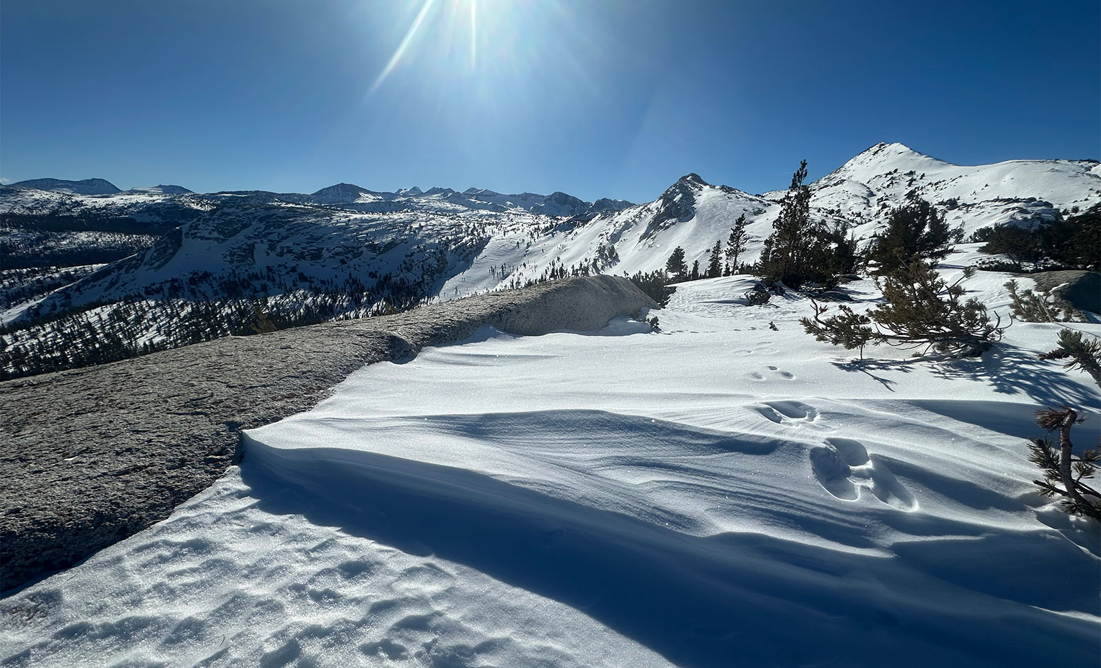 Wind affected snow in the Rafferty drainage on January 6, 2025.