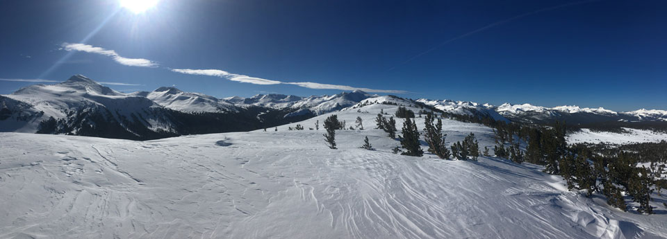 View of distant snowy peak from Mount Dana