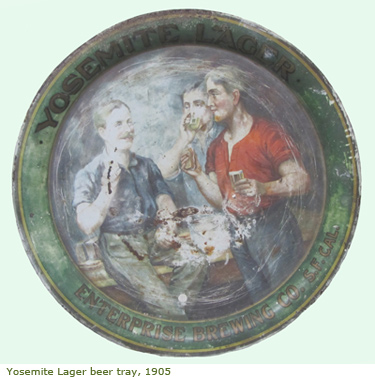 Yosemite Lager beer tray from Yosemite Museum collection, 1905
