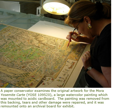 Conservator working on Mora's Yosemite Carte