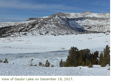 View of Gaylor Lake on December 19, 2017