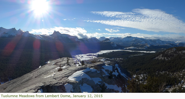 View of Tuolumne Meadows from Lembert Dome, January 12, 2015