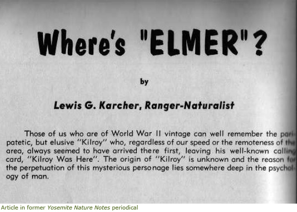 Image of Elmer article from former Yosemite Nature Notes periodical