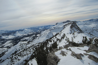 Looking South from Tuolumne Peak January 5, 2013.