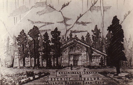 Drawing of the first proposed museum