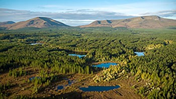 Rolling hills with small lakes