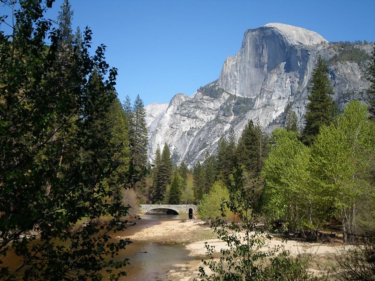 Looking east toward Stoneman Bridge and Half Dome