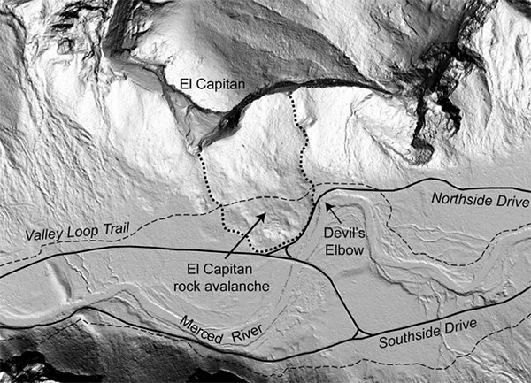 Topographic map of El Capitan and vicinity produced with LiDAR