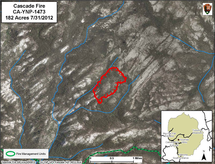 Aerial photo showing extent of Cascade Fire