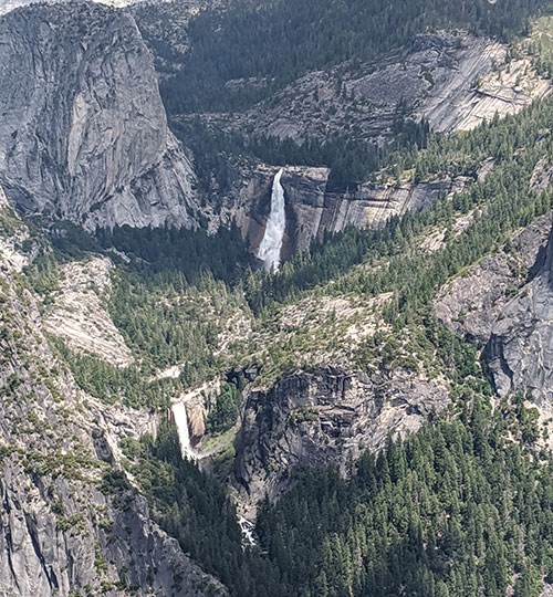 View of Vernal and Nevada Falls from Washburn Point.