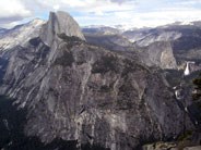 Half Dome, Vernal Fall and Nevada Falls, with the high country in the background