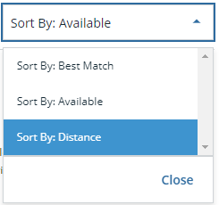 sort by distance