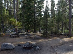 Picnic tables at Yosemite Creek Picnic Area