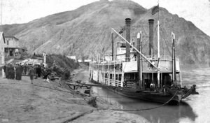 Steamer at historic Eagle City riverfront.