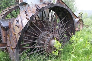 One of the Washington Creek Steam Traction Engine drive wheels.