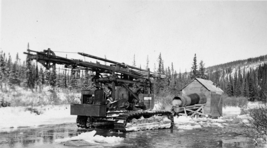 "The Prospector" drilling rig from Coal Creek, circa 1930s.