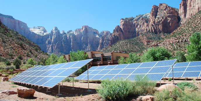 Solar panels near the Emergency Operations Center.