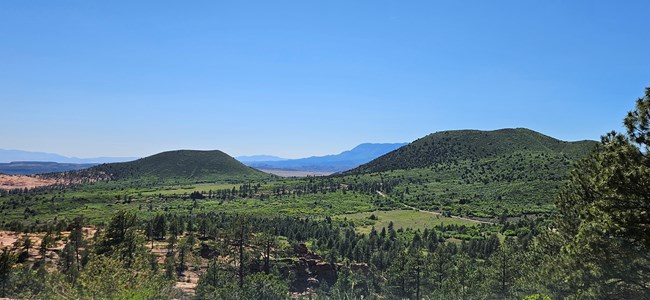 Two cinder cones seen on Kolob Terrace Road